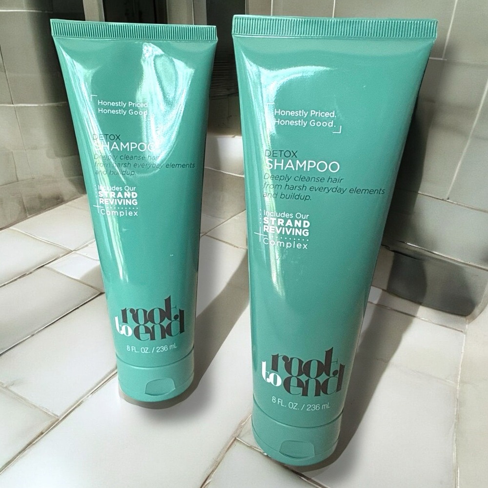 Root to End Detox Shampoo Strand Reviving Complex 8oz 236ml Set of 2 New
